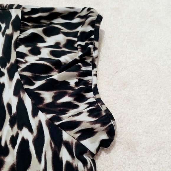 Worthington Woman Stretch Plus Size Short Sleeve Animal Print Blouse Size 1X - Picture 8 of 11